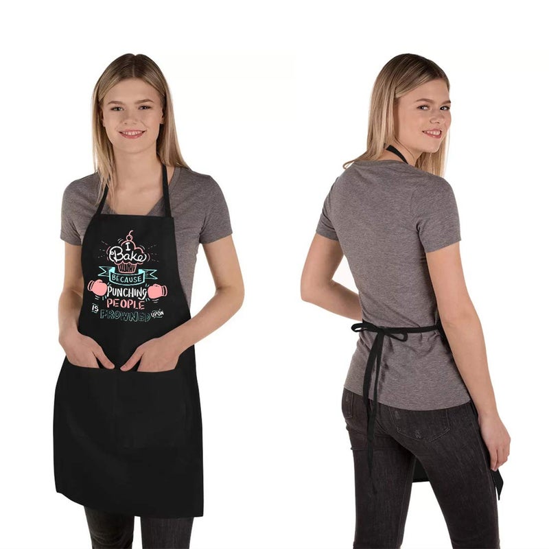 Saukore Funny Baking Aprons for Women Men, Cute Baking Gifts for Bakers, Kitchen Cooking Aprons with 2 Pockets, Birthday Thanksgiving Christmas Apron Gift for Wife Mom Sister Daughter Grandma - Image 5